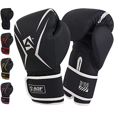 AQF Gants de boxe pour enfants et adultes – Gants d'entraînement Muay Thai de 113,4 g à 453,6 g pour sac de frappe, MMA, sparring, combat et kickboxing avec couches supplémentaires de rembourrage AQF Gants de boxe pour enfants et adultes – Gants d'entraînement Muay Thai de 113,4 g à 453,6 g pour sac de frappe, MMA, sparring, combat et kickboxing avec couches supplémentaires de rembourrage
