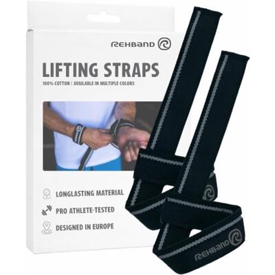 Rehband Sangles de traction pour la musculation, le bodybuilding, les sangles de levage professionnelles 56 cm pour hommes et femmes pour soutenir la force de préhension, idéales pour les soulevés de Rehband Sangles de traction pour la musculation, le bodybuilding, les sangles de levage professionnelles 56 cm pour hommes et femmes pour soutenir la force de préhension, idéales pour les soulevés de