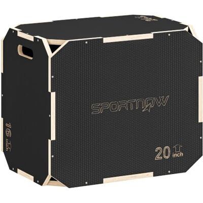 SPORTNOW 3 en 1 boîte pliométrique en bois pour entraînement au saut, noir Box Jump Antidérapant et sans Coins, Plyo Box, Exercices de Gym à Domicile et Entraînement en Plein Air SPORTNOW 3 en 1 boîte pliométrique en bois pour entraînement au saut, noir Box Jump Antidérapant et sans Coins, Plyo Box, Exercices de Gym à Domicile et Entraînement en Plein Air
