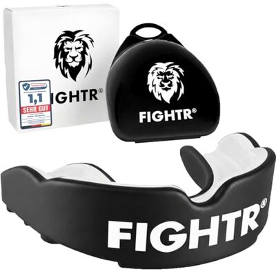 FIGHTR Protège-dents de qualité supérieure Respiration idéale et facilement réglable Protège-dents de sport pour boxe, MMA, Muay Thai, hockey et arts martiaux Avec boîte hygiénique FIGHTR Protège-dents de qualité supérieure Respiration idéale et facilement réglable Protège-dents de sport pour boxe, MMA, Muay Thai, hockey et arts martiaux Avec boîte hygiénique