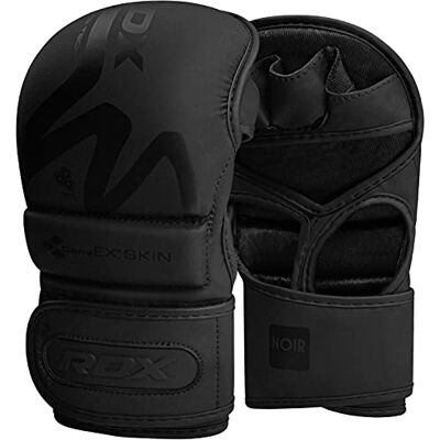RDX MMA Gants pour Sparring Martial Art Ouverture de la paume de la main Noir mat Convexe peau Entraînement Kickboxing Sparring Sac de frappe Sport de combat RDX MMA Gants pour Sparring Martial Art Ouverture de la paume de la main Noir mat Convexe peau Entraînement Kickboxing Sparring Sac de frappe Sport de combat