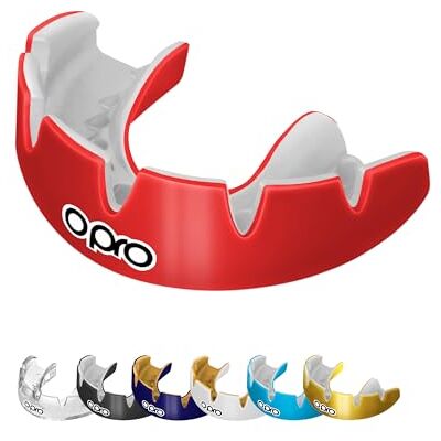 Opro Protège-dents instantané sur mesure pour appareils dentaires, rouge Protège-dents Easy Self Fit pour rugby ou boxe – Protection maximale MMA Opro Protège-dents instantané sur mesure pour appareils dentaires, rouge Protège-dents Easy Self Fit pour rugby ou boxe – Protection maximale MMA