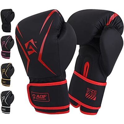 AQF Gants de boxe pour enfants et adultes – Gants d'entraînement Muay Thai de 113,4 g à 453,6 g pour sac de frappe, MMA, sparring, combat et kickboxing avec couches supplémentaires de rembourrage AQF Gants de boxe pour enfants et adultes – Gants d'entraînement Muay Thai de 113,4 g à 453,6 g pour sac de frappe, MMA, sparring, combat et kickboxing avec couches supplémentaires de rembourrage