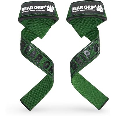 BEAR GRIP Sangles – Sangles rembourrées en néoprène de qualité supérieure à double couture pour haltérophilie, accessoires de gym pour homme et femme, adhérence avancée en gel, 100 % coton, extra BEAR GRIP Sangles – Sangles rembourrées en néoprène de qualité supérieure à double couture pour haltérophilie, accessoires de gym pour homme et femme, adhérence avancée en gel, 100 % coton, extra