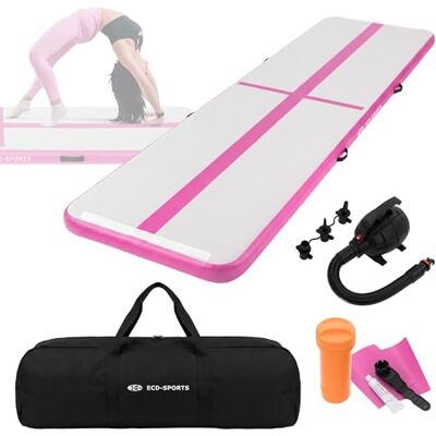 ECD Germany Tapis Airtrack 3m/4m/5m, Rose ou Vert Menthe, Épaisseur 10cm, Piste de Gymnastique Gonflable, Tumbling, Yoga, Pilates, Fitness, avec Pompe Électrique et Sac de Transport, Équipement Sport ECD Germany Tapis Airtrack 3m/4m/5m, Rose ou Vert Menthe, Épaisseur 10cm, Piste de Gymnastique Gonflable, Tumbling, Yoga, Pilates, Fitness, avec Pompe Électrique et Sac de Transport, Équipement Sport