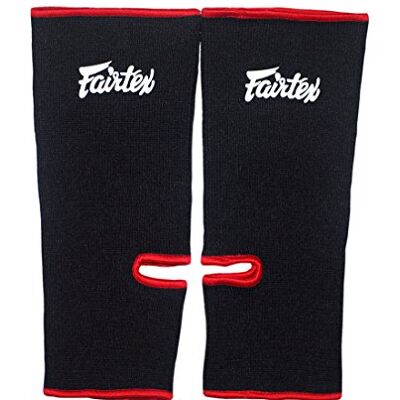 Fairtex Protège-cheville pour Muay Thai, K-1, MMA, boxe, kickboxing noir avec rouge (noir avec rouge, taille unique) Fairtex Protège-cheville pour Muay Thai, K-1, MMA, boxe, kickboxing noir avec rouge (noir avec rouge, taille unique)