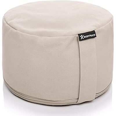 BODYMATE Coussin de yoga extra haut rond 31 cm de diamètre 20 cm de haut avec rembourrage en fourrure de sarrasin – Housse lavable en machine en 100 % coton extra épais – Coussin de méditation – BODYMATE Coussin de yoga extra haut rond 31 cm de diamètre 20 cm de haut avec rembourrage en fourrure de sarrasin – Housse lavable en machine en 100 % coton extra épais – Coussin de méditation –