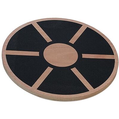 Relaxdays Planche d'équilibre pour débutants et avancés, H x P : 8 x 40 cm, en bois, naturel/noir Relaxdays Planche d'équilibre pour débutants et avancés, H x P : 8 x 40 cm, en bois, naturel/noir