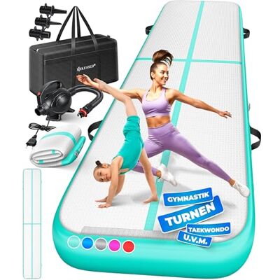 KESSER Tapis de gymnastique ® Gonflable Airtrack Tapis de fitness Tapis de gymnastique inclus sac de transport et pompe à air électrique Tapis de yoga, tapis de tumbling, tapis d'entraînement KESSER Tapis de gymnastique ® Gonflable Airtrack Tapis de fitness Tapis de gymnastique inclus sac de transport et pompe à air électrique Tapis de yoga, tapis de tumbling, tapis d'entraînement