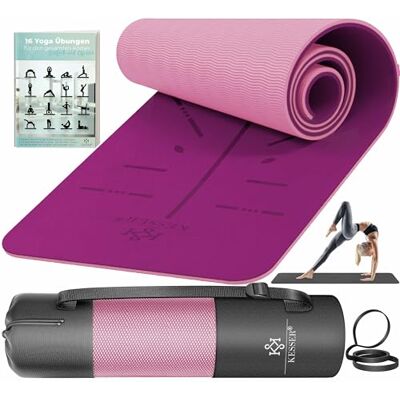 KESSER ® Tapis de gymnastique avec sangle de transport antidérapant TPE Tapis de yoga rembourré & antidérapant Tapis de fitness, sport, d'entraînement, 183 x 61, Pilates extra-épais KESSER ® Tapis de gymnastique avec sangle de transport antidérapant TPE Tapis de yoga rembourré & antidérapant Tapis de fitness, sport, d'entraînement, 183 x 61, Pilates extra-épais