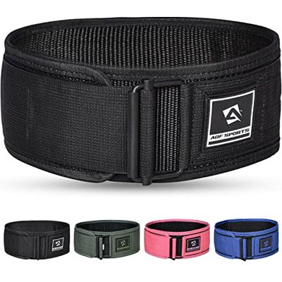 AQF Ceinture d'haltérophilie – 10,2 cm en nylon avec verrouillage automatique pour entraînement fonctionnel, musculation, haltérophilie, squat et haltérophilie, support de levage pour homme et femme AQF Ceinture d'haltérophilie – 10,2 cm en nylon avec verrouillage automatique pour entraînement fonctionnel, musculation, haltérophilie, squat et haltérophilie, support de levage pour homme et femme