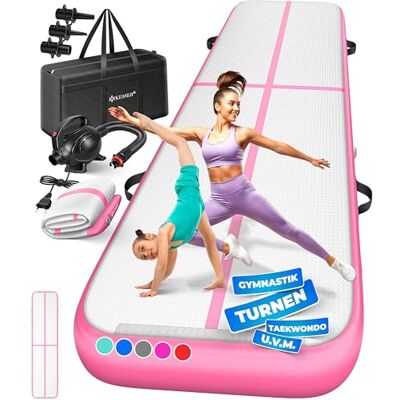KESSER Tapis de gymnastique ® Gonflable Airtrack Tapis de fitness Tapis de gymnastique inclus sac de transport et pompe à air électrique Tapis de yoga, tapis de tumbling, tapis d'entraînement KESSER Tapis de gymnastique ® Gonflable Airtrack Tapis de fitness Tapis de gymnastique inclus sac de transport et pompe à air électrique Tapis de yoga, tapis de tumbling, tapis d'entraînement