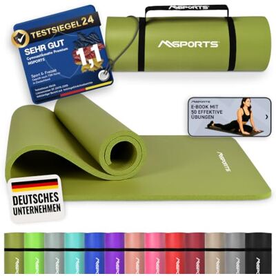 MSPORTS Tapis de gymnastique de qualité supérieure Tapis de fitness et de Doux pour la peau Avec sangle de transport, poster d'exercices et application d'entraînement Différentes Tailles et MSPORTS Tapis de gymnastique de qualité supérieure Tapis de fitness et de Doux pour la peau Avec sangle de transport, poster d'exercices et application d'entraînement Différentes Tailles et