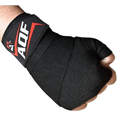 AQF Bandages de boxe élastiques de 4 m pour sports de combat, boxe, MMA et crossfitness AQF Bandages de boxe élastiques de 4 m pour sports de combat, boxe, MMA et crossfitness