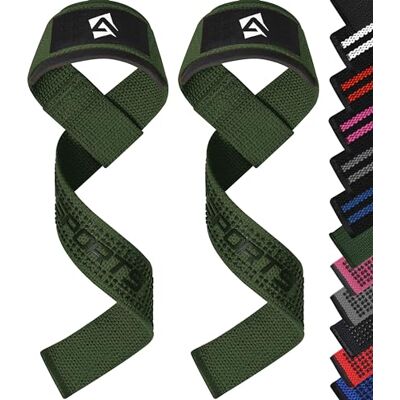 AQF Straps Powerlifting en néoprène rembourré avec support de poignet, poignées de gymnastique, poignets pour entraînement, musculation, puissance AQF Straps Powerlifting en néoprène rembourré avec support de poignet, poignées de gymnastique, poignets pour entraînement, musculation, puissance