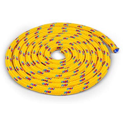 HAEST Corde à sauter pour enfants et adultes, corde de gymnastique réglable de 3 m pour corde à sauter sans poignée, idéale pour l'école et les loisirs, jaune HAEST Corde à sauter pour enfants et adultes, corde de gymnastique réglable de 3 m pour corde à sauter sans poignée, idéale pour l'école et les loisirs, jaune