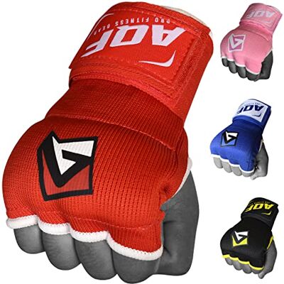 AQF Gants de boxe rembourrés en gel pour sac de vitesse et bandages d'entraînement MMA 100 cm de long pour homme et femme AQF Gants de boxe rembourrés en gel pour sac de vitesse et bandages d'entraînement MMA 100 cm de long pour homme et femme