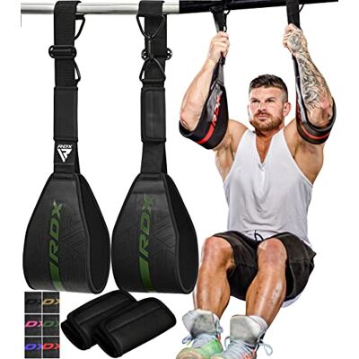 RDX Sangles AB pour barre de traction à suspendre (paire), cuir Maya Hide, renforcement des muscles abdominaux, support de bras rembourré avec sangle en D, rehaussement des jambes, exercice de RDX Sangles AB pour barre de traction à suspendre (paire), cuir Maya Hide, renforcement des muscles abdominaux, support de bras rembourré avec sangle en D, rehaussement des jambes, exercice de