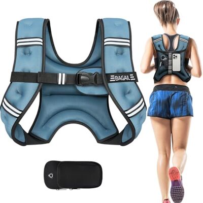 BAGAIL gilet lesté pour musculation, gilet lesté de 3 kg/5 kg/6 kg/8 kg/10 kg/12 kg, bande réfléchissante et poche pratique, idéal pour les entraînements, le yoga et les exercices d'aérobic. BAGAIL gilet lesté pour musculation, gilet lesté de 3 kg/5 kg/6 kg/8 kg/10 kg/12 kg, bande réfléchissante et poche pratique, idéal pour les entraînements, le yoga et les exercices d'aérobic.