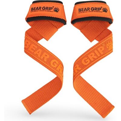 BEAR GRIP Sangles – Sangles rembourrées en néoprène de qualité supérieure à double couture pour haltérophilie, accessoires de gym pour homme et femme, adhérence avancée en gel, 100 % coton, extra BEAR GRIP Sangles – Sangles rembourrées en néoprène de qualité supérieure à double couture pour haltérophilie, accessoires de gym pour homme et femme, adhérence avancée en gel, 100 % coton, extra