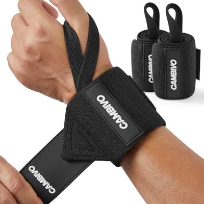 CAMBIVO Bande Poignet Musculation 2 Pièces Support Poignet Réglable Avec Boucle De Pouce, Adapté Au Bodybuilding, Powerlifting, Fitness Et Entraînement De Force CAMBIVO Bande Poignet Musculation 2 Pièces Support Poignet Réglable Avec Boucle De Pouce, Adapté Au Bodybuilding, Powerlifting, Fitness Et Entraînement De Force