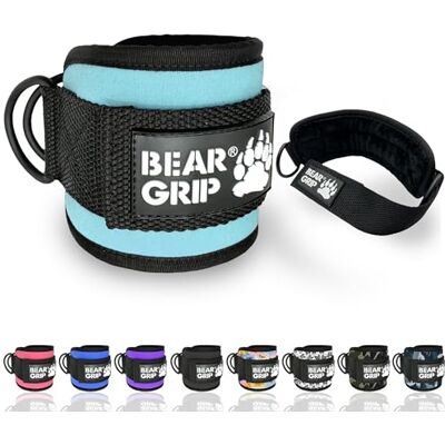 BEAR GRIP Sangles de cheville pour câbles avec nouveau design en polaire, fermeture solide, double anneau en D en acier inoxydable, néoprène réglable pour homme et femme BEAR GRIP Sangles de cheville pour câbles avec nouveau design en polaire, fermeture solide, double anneau en D en acier inoxydable, néoprène réglable pour homme et femme