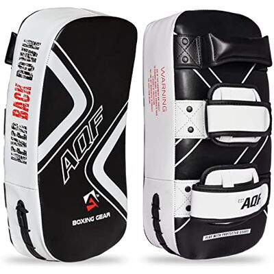 AQF Muay Thai Kick Boxe Mitaines d'entraînement MMA Rembourrage en mousse multicouche, bouclier de frappe, sangles auto-agrippantes, pratique des arts martiaux AQF Muay Thai Kick Boxe Mitaines d'entraînement MMA Rembourrage en mousse multicouche, bouclier de frappe, sangles auto-agrippantes, pratique des arts martiaux