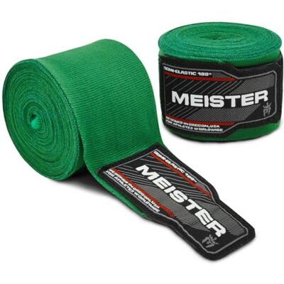 Meister Paire de bandages semi-élastiques pour MMA et boxe Vert forêt 457,2 cm Meister Paire de bandages semi-élastiques pour MMA et boxe Vert forêt 457,2 cm