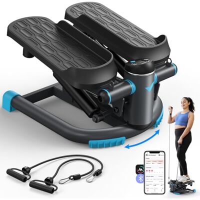MERACH Mini stepper silencieux 2 en 1 pour la maison, 150 kg, avec écran LCD, avec cordes de puissance pour l'entraînement des jambes, des bras, des fesses, des exercices de fitness à la maison, au MERACH Mini stepper silencieux 2 en 1 pour la maison, 150 kg, avec écran LCD, avec cordes de puissance pour l'entraînement des jambes, des bras, des fesses, des exercices de fitness à la maison, au