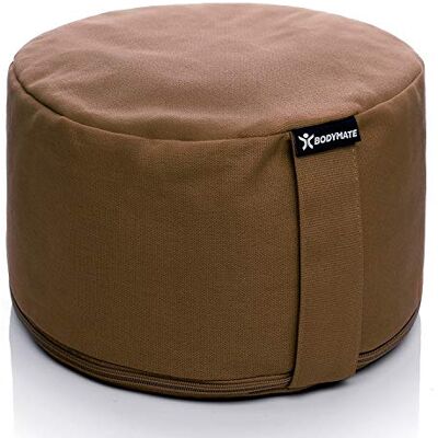 BODYMATE Coussin de yoga extra haut rond 31 cm de diamètre 20 cm de haut avec rembourrage en fourrure de sarrasin – Housse lavable en machine en 100 % coton extra épais – Coussin de méditation – BODYMATE Coussin de yoga extra haut rond 31 cm de diamètre 20 cm de haut avec rembourrage en fourrure de sarrasin – Housse lavable en machine en 100 % coton extra épais – Coussin de méditation –