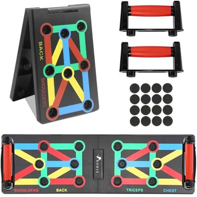 ROMIX Planche de Pompes Pliable pour Homme et Femme, ABS, Charge 200 kg Entraîneur Haut du Corps Portable pour Pectoraux, Dos, Triceps, Épaules et Abdos, Entraînement Maison, Renforcement Fitness ROMIX Planche de Pompes Pliable pour Homme et Femme, ABS, Charge 200 kg Entraîneur Haut du Corps Portable pour Pectoraux, Dos, Triceps, Épaules et Abdos, Entraînement Maison, Renforcement Fitness