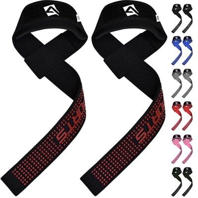AQF Straps Powerlifting en néoprène rembourré avec support de poignet, poignées de gymnastique, poignets pour entraînement, musculation, puissance AQF Straps Powerlifting en néoprène rembourré avec support de poignet, poignées de gymnastique, poignets pour entraînement, musculation, puissance