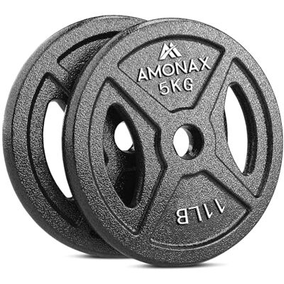 Amonax Gietijzeren Halterschijvenset, 2,5 Kg, 5 Kg, 10 Kg Halterset Voor 25 Mm En 50 Mm Olympische Gewichten Halterstang, Metalen Halterschijven Voor Gewichtheffen Amonax Gietijzeren Halterschijvenset, 2,5 Kg, 5 Kg, 10 Kg Halterset Voor 25 Mm En 50 Mm Olympische Gewichten Halterstang, Metalen Halterschijven Voor Gewichtheffen