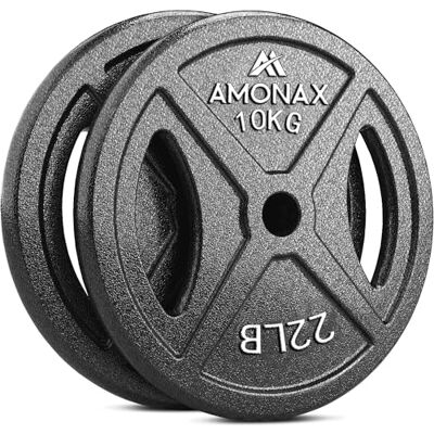Amonax Gietijzeren Halterschijvenset, 2,5 Kg, 5 Kg, 10 Kg Halterset Voor 25 Mm En 50 Mm Olympische Gewichten Halterstang, Metalen Halterschijven Voor Gewichtheffen Amonax Gietijzeren Halterschijvenset, 2,5 Kg, 5 Kg, 10 Kg Halterset Voor 25 Mm En 50 Mm Olympische Gewichten Halterstang, Metalen Halterschijven Voor Gewichtheffen