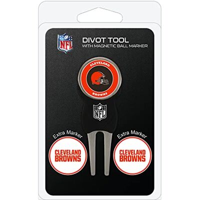 Team Golf NFL Fourche de pitch avec 3 marqueurs de balle de golf, marqueurs amovibles, magnétique, double face, émaillé Team Golf NFL Fourche de pitch avec 3 marqueurs de balle de golf, marqueurs amovibles, magnétique, double face, émaillé