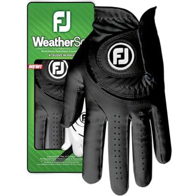 FootJoy WeatherSof Gant de golf pour homme Noir FootJoy WeatherSof Gant de golf pour homme Noir