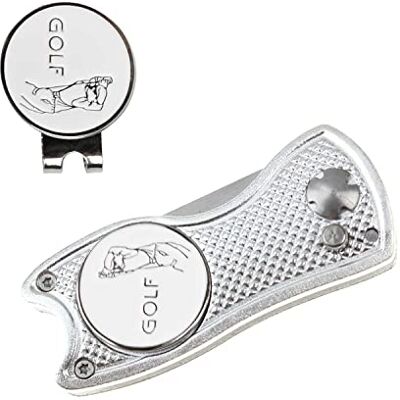 Crestgolf Golf Divot Tool avec Bouton Pop-up et Marqueur de Balle Magnétique Pitch Mark Mini-Outil Portable et Pliable Léger(Silver) Crestgolf Golf Divot Tool avec Bouton Pop-up et Marqueur de Balle Magnétique Pitch Mark Mini-Outil Portable et Pliable Léger(Silver)