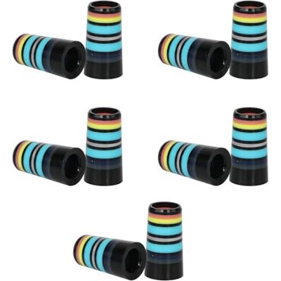 Uqezagpa Lot de 10 viroles en fer de golf colorées rayées pour équipements de 0,9 cm et 0,9 cm Uqezagpa Lot de 10 viroles en fer de golf colorées rayées pour équipements de 0,9 cm et 0,9 cm