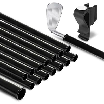 ALPHABET WONDERS Lot de 14 tubes de sac de golf pour sac de golf, inserts de protection en plastique noir, séparateurs, organiseur, accessoires pour voyage avec clip de putter de golf ALPHABET WONDERS Lot de 14 tubes de sac de golf pour sac de golf, inserts de protection en plastique noir, séparateurs, organiseur, accessoires pour voyage avec clip de putter de golf