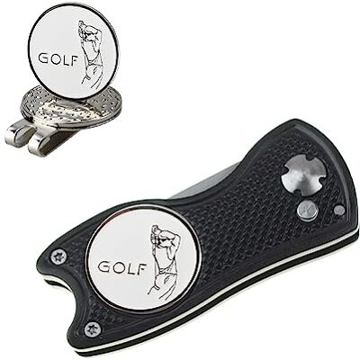 Crestgolf Golf Divot Tool avec Bouton Pop-up et Marqueur de Balle Magnétique Pitch Mark Mini-Outil Portable et Pliable Léger(black2) Crestgolf Golf Divot Tool avec Bouton Pop-up et Marqueur de Balle Magnétique Pitch Mark Mini-Outil Portable et Pliable Léger(black2)