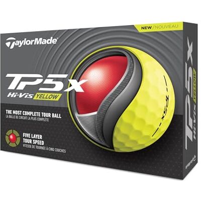 TaylorMade TM24 TP5x Lot de 12 balles de golf Jaune TaylorMade TM24 TP5x Lot de 12 balles de golf Jaune