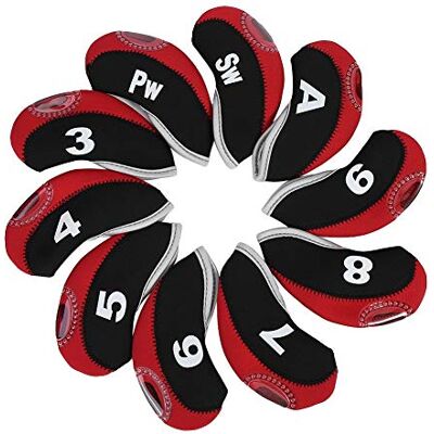 MAGT Couvre-Clubs Putter Couvre Putter de tête de Club de Golf, 10pcs Couvre de tête de Putter de Club de Golf imperméable Protecteur de tête de Golf avec numéro Interchangeable MAGT Couvre-Clubs Putter Couvre Putter de tête de Club de Golf, 10pcs Couvre de tête de Putter de Club de Golf imperméable Protecteur de tête de Golf avec numéro Interchangeable