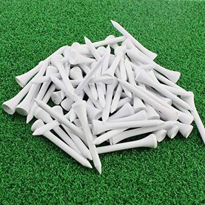 Kofull 100 PCS Tee de Golf Tee Golf Bois Golf Tees Professionnels- 54 mm(Blanc) Kofull 100 PCS Tee de Golf Tee Golf Bois Golf Tees Professionnels- 54 mm(Blanc)