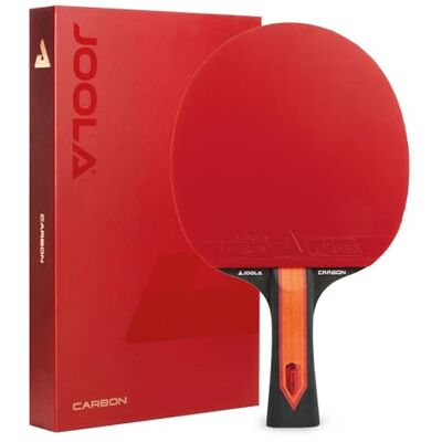 JOOLA Raquette de tennis de table Red Carbon Pro/Control/X Raquette de tennis de table en carbone avec boîte magnétique JOOLA Raquette de tennis de table Red Carbon Pro/Control/X Raquette de tennis de table en carbone avec boîte magnétique