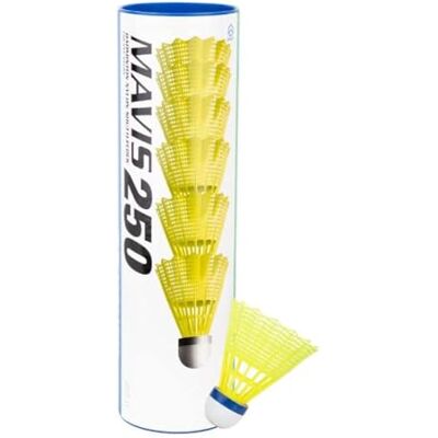 YONEX Mavis 250 Lot de 6 balles de badminton en nylon Jaune YONEX Mavis 250 Lot de 6 balles de badminton en nylon Jaune