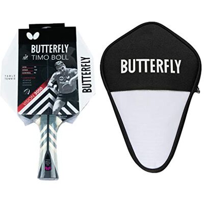 Butterfly ® Timo Boll Vision 3000 Raquette de tennis de table Raquette de tennis de table Bat TT professionnelle pour joueurs techniquement avancés Revêtement Wakaba certifié ITTF Forme de Butterfly ® Timo Boll Vision 3000 Raquette de tennis de table Raquette de tennis de table Bat TT professionnelle pour joueurs techniquement avancés Revêtement Wakaba certifié ITTF Forme de