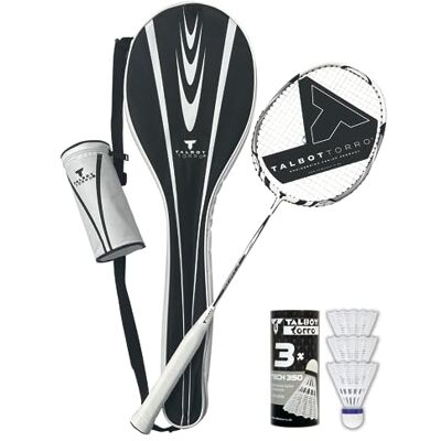 Talbot Torro Isoforce 211 Starterset, Set d'Initiation de Badminton Composé de 1 Raquette en Graphite, 3 Volants, Sac, 449521 Talbot Torro Isoforce 211 Starterset, Set d'Initiation de Badminton Composé de 1 Raquette en Graphite, 3 Volants, Sac, 449521