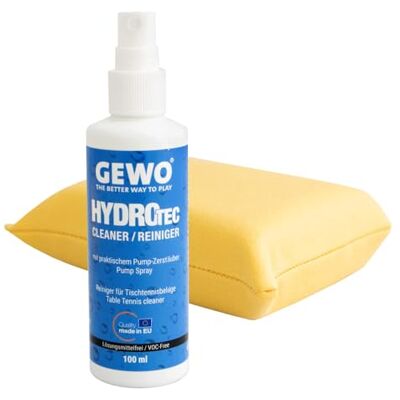 GEWO HydroTec Kit de nettoyage pour tennis de table, spray Grip avec éponge de nettoyage absorbante, nettoyant sans solvant pour revêtements de tennis de table 100 ml, préserve l'adhérence des GEWO HydroTec Kit de nettoyage pour tennis de table, spray Grip avec éponge de nettoyage absorbante, nettoyant sans solvant pour revêtements de tennis de table 100 ml, préserve l'adhérence des