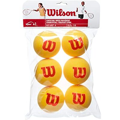 Wilson Balles de Tennis, Starter Foam, Paquet de 3, Jaune/Rouge, pour Les Enfants, WRZ258900 Wilson Balles de Tennis, Starter Foam, Paquet de 3, Jaune/Rouge, pour Les Enfants, WRZ258900