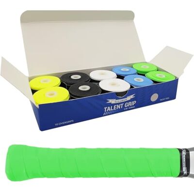 G-Lueck Lot de 10 bandes de préhension de tennis (très adhérentes) 0,50-0,60 mm d'épaisseur Overgrip pour raquette de squash, badminton et baby-foot avec bande de finition autocollante G-Lueck Lot de 10 bandes de préhension de tennis (très adhérentes) 0,50-0,60 mm d'épaisseur Overgrip pour raquette de squash, badminton et baby-foot avec bande de finition autocollante